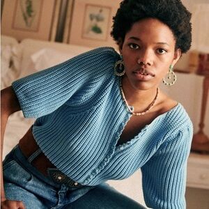 Sezane Sky Blue Women's Cardigan